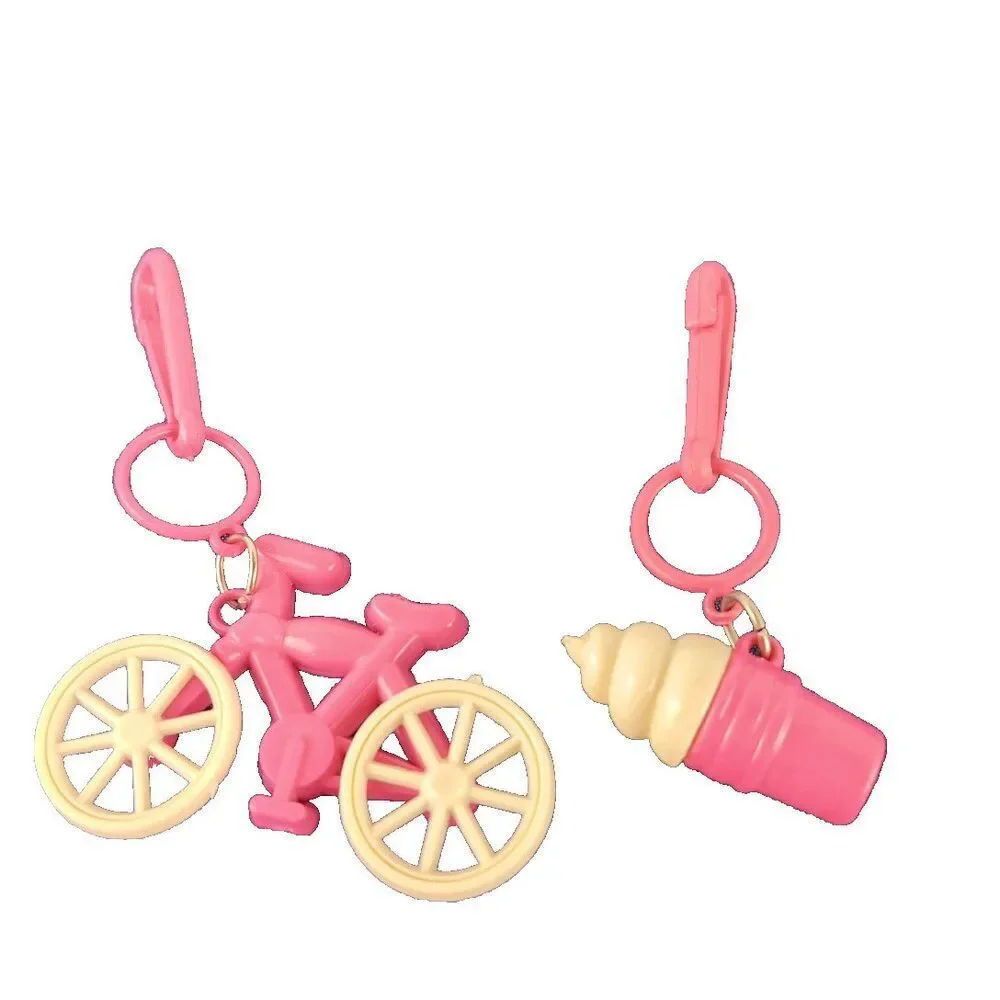 1980s Bell Charms Bicycle Ice Cream Cone Pink Yellow Lot No Bells Loose Toys